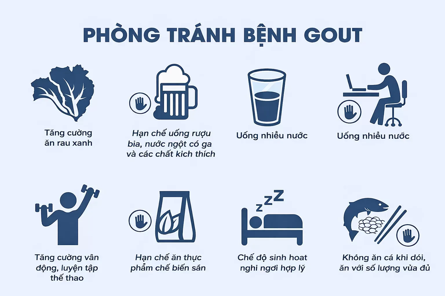 Chế độ sinh hoạt và phòng ngừa bệnh gút