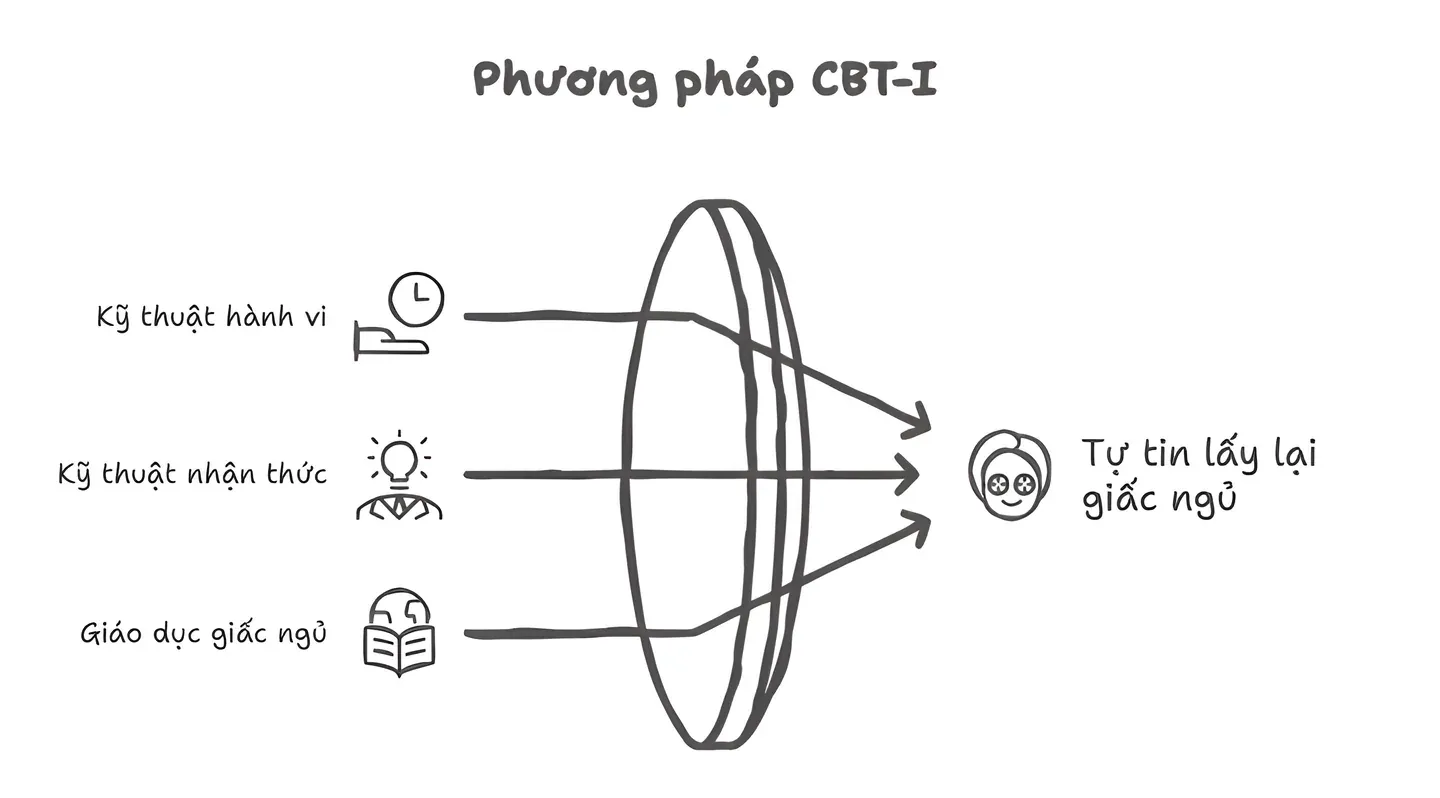 Sơ đồ các thành phần của liệu pháp CBT-I