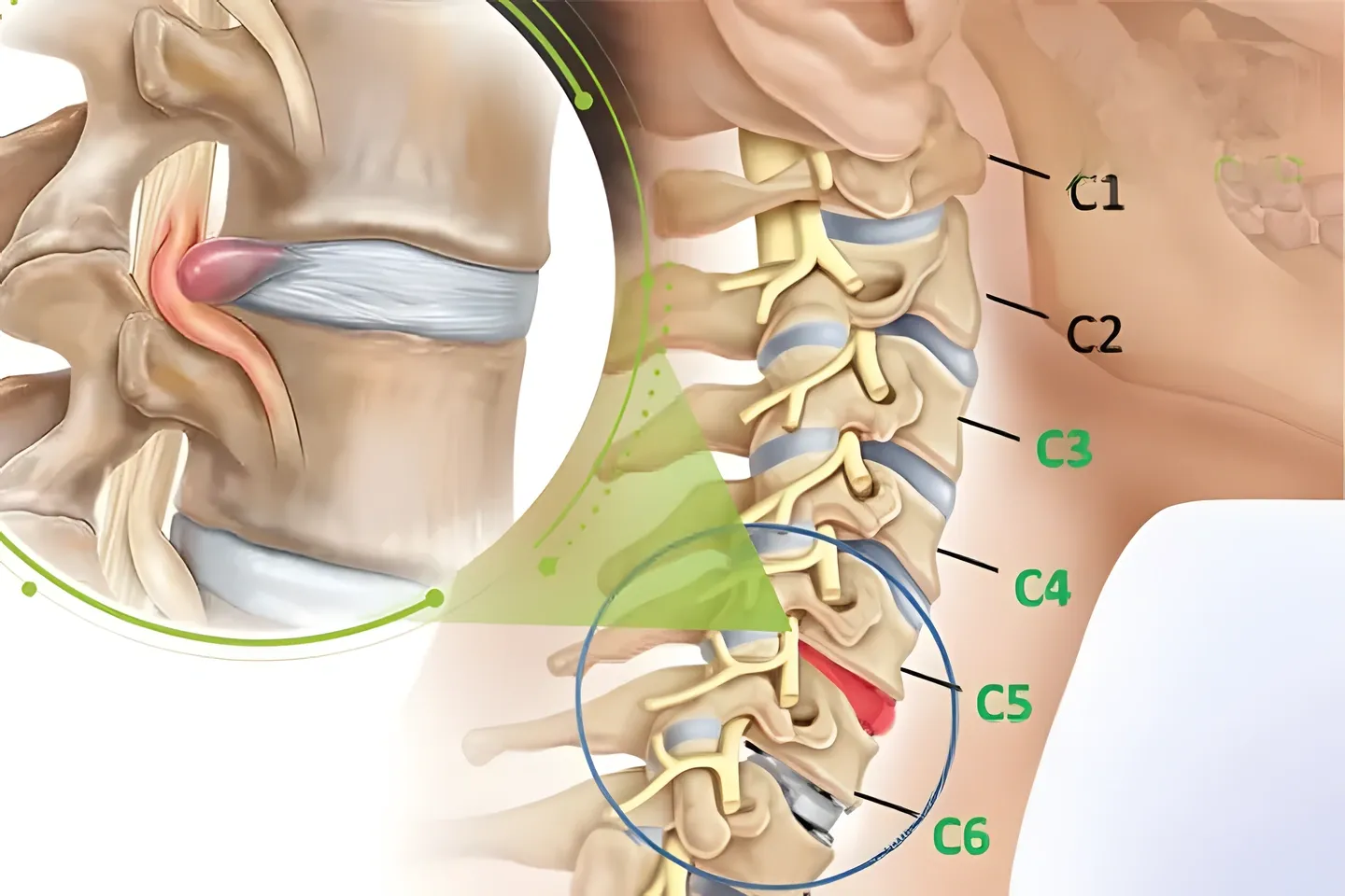 Thoát vị đĩa đệm cổ thường biểu hiện bằng đau cổ kết hợp đau lan cánh tay và dị cảm theo rễ thần kinh bị chèn ép.