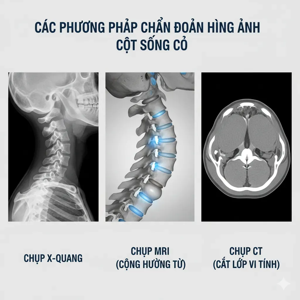 Quy trình chẩn đoán thoái hóa đốt sống cổ: chụp X quang - chụp MRI - chụp CT