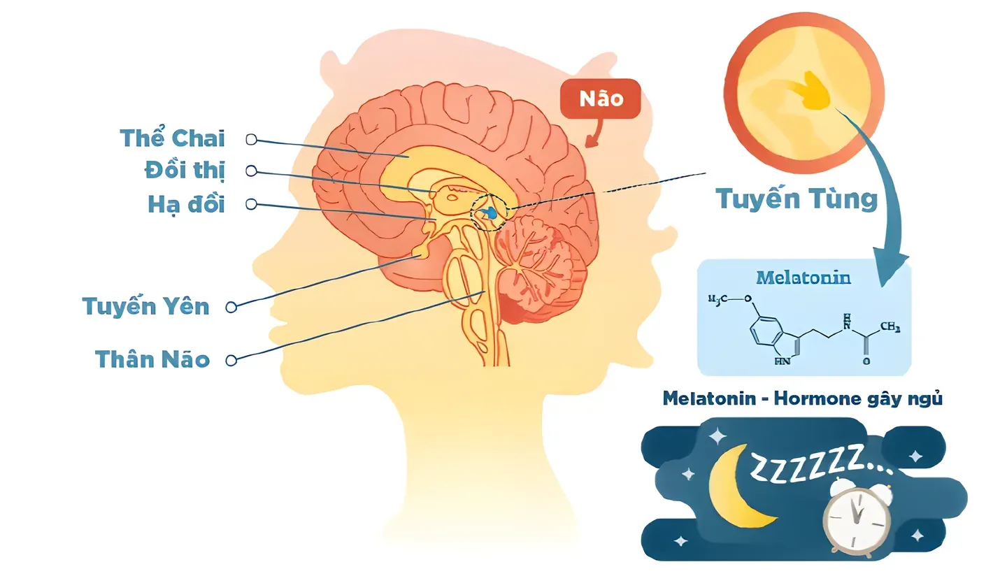 Hình ảnh mô học của tuyến tùng cho thấy hệ thống mạch máu phong phú giúp bài tiết hormone trực tiếp